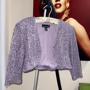 J.Renee Lavender Sequin Bolero Blazer
